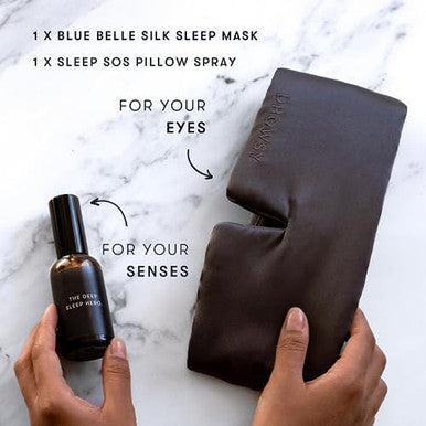 Drowsy Deep Sleep Bundle Sleep This Season. Luxury Silk Sleep Mask Drowsy Blue Belle Sleep Mask And Drowsy Deep Sleep Sos Pillow Spray