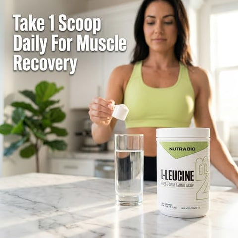 Nutrabio 100 Pure L-Leucine - Muscle Recovery And Support - Naturally Fermented Free Form Amino Acid - Vegan Non-Gmo Gluten Free - (500 Grams)