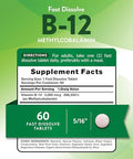 Nature's Truth B12 Vitamin 5000 mcg 60 Tablets Fast Dissolve Natural Berry Flavor Vegan NonGMO and Gluten Free Supplement Fast Dissolve Natural Berry Flavor Vegan NonGMO and Gluten Free Supplement