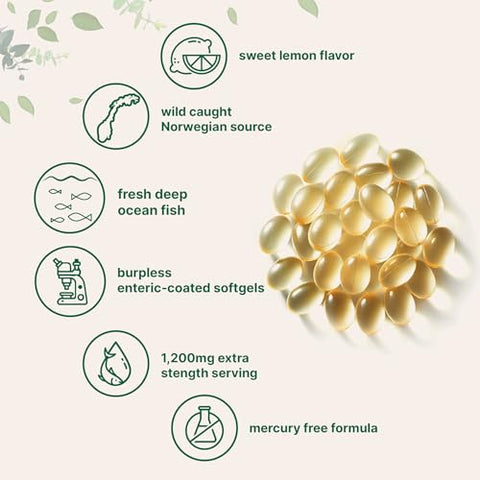 Micro Ingredients Extra Strength Omega 3 Fish Oil Supplements 1200Mg Per Serving 240 Softgels Lemon Flavored Burpless Essential Fatty Acids Epa 220Mg Dha 150Mg Deep Sea Fish