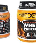 Body Fortress 100% Whey Premium Protein Powder Chocolate 1.78Lbs (Packaging May Vary) & 100% Whey Premium Protein Powder Chocolate Peanut Butter 1.78Lbs (Packaging May Vary)
