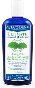 Ecodent Alcohol Mouthwash Mint Ultimate Essential Mouthcare Oral Care Mouth Wash For Adults Baking Soda Mouth Rinse With Coq10/Herbs/Essential Oils 8 Fl Oz (Pack Of 6)