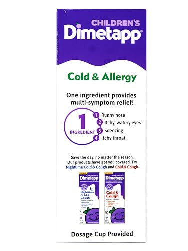 Dimetapp Children'S Cold & Allergy Symptom Reliever Ages 6 And Up 8 Fl Oz (Pack Of 5)