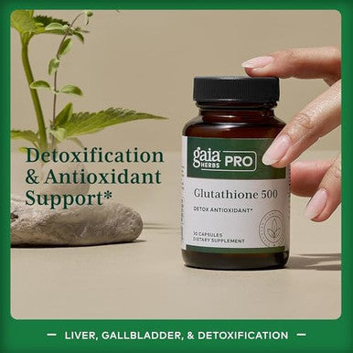 Gaia Herbs Pro Glutathione 500 Antioxidant Supplement Supports Cellular Health Supplement With Glutathione For Men & Women Vegan Gluten Soy 30 Capsules (30 Servings)