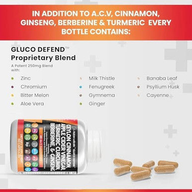 Clean Nutraceuticals Ceylon Cinnamon Turmeric Apple Cider Vinegar Ginseng Berberine Plus Bitter Melon Gymnema Milk Thistle Fenugreek