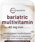 Micro Ingredients Methylated Bariatric Multivitamin With 45Mg Iron For Women and Men 240 Veggie Capsules 23In1 Essential Vitamins With D3 K2 Zinc and More No Fillers NonGmo