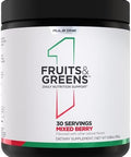 Rule 1 Proteins Fruits & Greens Powder 40+ Active Ingredients Including 4G Fruit & Vegetable Concentrates + 2G Prebiotic Fiber For Daily Wellness (30 Servings Mixed Berry)