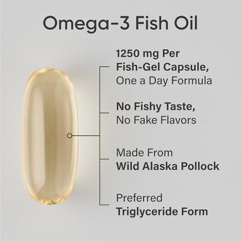 Sports Research Triple Strength Omega 3 Fish Oil 1250Mg Burpless Supplement With Omega3S Epa & Dha Non-Gmo Gluten Free And Collagen Peptides For All Genders Hydrolyzed Type 1 & 3 Powder Protein