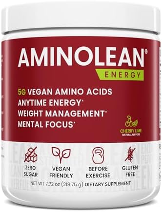 Rsp Nutrition Aminolean Pre Workout Powder Amino Energy & Weight Management With Vegan Bcaa Amino Acids Natural Caffeine Preworkout Boost For Men & Women 30 Serv Pink Lemonade