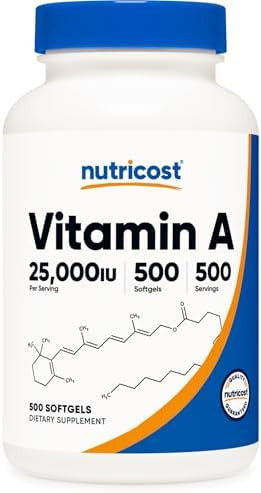 Nutricost Vitamin A 25000 Iu 500 Softgels Nongmo Gluten