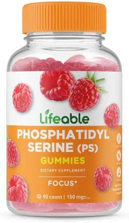 Lifeable Phosphatidylserine (Ps) + Calcium Magnesium Gummies Bundle Great Tasting Vitamin Supplement Gluten Gmo Chewable Gummy