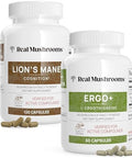 Ergothioneine (60Ct) And Lions Mane (120Ct) Bundle With Shiitake And Oyster Mushroom Extracts - Longevity And Cognition - Vegan, Gluten , Non-Gmo