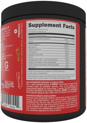 Bucked Up Woke HIGH STIM Pre Workout Best Tasting Focus Nootropic Pump Strength and Growth