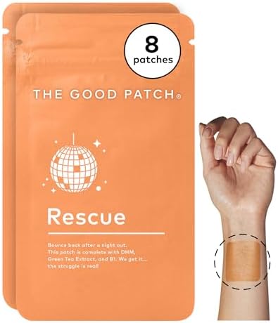 The Good Patch Rescue Recovery Patch Natural Patch With Dhm Vitamin B1 And Green Tea Plantpowered Wearable Wellness Support After A Night Out (8 Total Patches)