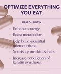 NAKED Biotin 10000mcg Max Strength Vitamin B7 Supplement for Healthy Hair Skin and Nails Support NonGMO GlutenFree Vegan Supports Keratin Production 120 Capsules