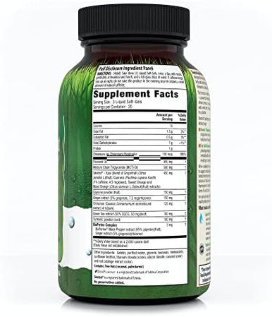 Irwin Naturals Thermoburn Stubborn Fat Metabolizer 60 Liquid Softgels Combines Green Tea Extract (Egcg) Mct Oil & Caffeine 20 Servings