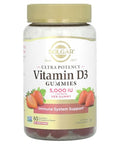Solgar Vitamin D3 Gummies For Adults 5000Iu Ultra Potency Vitamin Immune System Support For Women & Men - Tasty Strawberry Flavor Gluten & Gelatin Free Gummy 2 Month Supply 60 Servings 2G Sugar