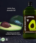 LOMBARDI 100% Pure Avocado Oil for Cooking - 2 L