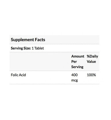 Nature's Bounty Folic Acid400 Mcg. Tabs.
