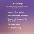 Natrol Ultra Sleep 3-In-1 100 Drug-Free Sleep Aid Blend With Melatonin Gaba & Botanicals Dietary Supplement Non-Habit Forming 50 Gummies