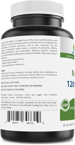 Brieofood Nac Supplement N-Acetyl Cysteine 1200 Mg Per Serving 250 Capsules - Immune Support Supplement