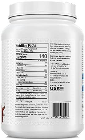 Muscletech Grass Fed Whey Protein Powder Triple Chocolate & Deluxe Vanilla 1.8 Lbs Each