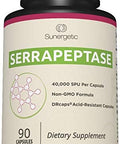 Sunergetic Premium Serrapeptase Enzyme Supplement " Helps Support Sinus Health " Powerful Serrapeptase Enzymes Formula " 40000 Su Per Capsule 90 Enteric Coated Serrapeptase Capsules