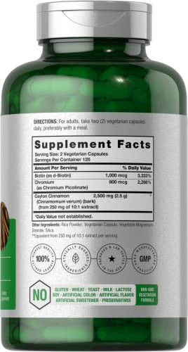 Horbaach Cinnamon With Chromium & Biotin 250 Capsules