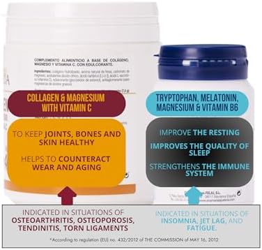 Ana Maria Lajusticia Collagen With Magnesium 350G Strawberry Flavor & Tryptophan With Magnesium Melatonin And Vitamin B6 Skin Joint And Sleep Support Supplement Pack