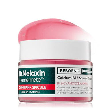 Dr.Melaxin Cemenrete Cyano Pink Spicule Cream With Calcium Vitamin B12 For Under Eyes Skin Dark Circles Fine Lines Puffiness&Eye Bags Cream 1.69 Fl. Oz.