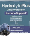 Hydralyte Electrolytes Plus Immunity Elderberry - Low Sugar Rapid Rehydration Powder - Lightly Sparkling Electrolyte Powder Packets With 1000Mg Vitamin C And 300 Mg Elderberry (8Oz Serve 20 Count)