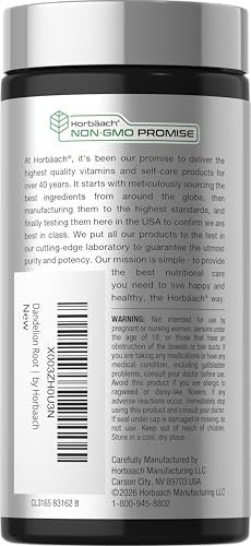 Horbaach Dandelion Root Supplement 120 Capsules