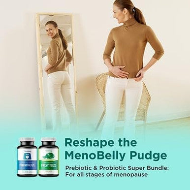 BB Company Slim Gut Bundle | Menopause Prebiotics and Probiotics for Women | Gut Vitamins for Digestive Health | Supports Joint Health & Sexy Midsection | Provitalize & Previtalize | 30 Day Supply