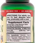 Nature's Truth Ultra Biotin 5,000 mcg Fast Dissolve Tabs Natural Berry Flavor - 78 ct, Pack of 2