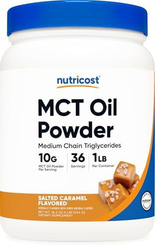 Nutricost Premium Mct Oil Powder (1 Lb) (Salted Carmel) Best For Keto Ketosis And Ketogenic Diets Nongmo And Gluten Medium Chain Triglyceride