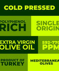 Polyphenol Rich Olive Oil Extra Virgin by Zest Delites, Up To 770 mg/kg High Polyphenol Olive Oil, Cold Pressed EVOO, Heart & Immunity Support, Single Origin, Gold Award, New Harvest, 16.9 fl oz