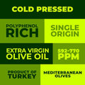 Polyphenol Rich Olive Oil Extra Virgin by Zest Delites, Up To 770 mg/kg High Polyphenol Olive Oil, Cold Pressed EVOO, Heart & Immunity Support, Single Origin, Gold Award, New Harvest, 16.9 fl oz