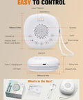 Focevn White Noise Sound Machine For Sleep - Portable Sound Machine 20 Soothing Sounds 9-Color Night Light 30 Volume Levels 4 Timer Options Type-C Charging Noise Machine For Baby Adult Home Office Travel