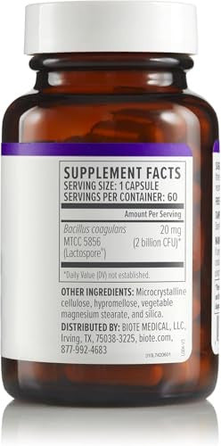 Biote Nutraceuticals - Bacillus Coagulans - Gut + Digestive (60 Capsules)