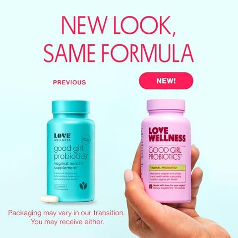Love Wellness Good Girl Probiotics Womenâ€™S Vaginal Health & Ph Balance Supplement Probiotic For Urinary Tract Yeast Odor & Immune Support Gluten- 30-Day Supply