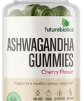 Futurebiotics Ashwagandha Gummies Stress & Mood Support Nongmo 60 Vegan Cherry Flavored Gummies