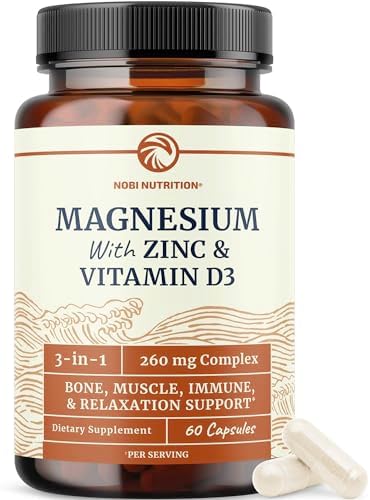 Nobi Nutrition Potassium Magnesium Supplement High Strength Electrolyte Balance For Heart Health & Muscle Support 400 Mg Potassium + 400 Mg Magnesium Energy Bone Health Sleep & Mood Support 90 Ct.