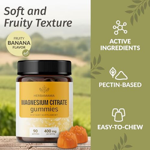 HERBAMAMA Magnesium and Iodine Kit Bundle of 400 mg Magnesium Citrate and Potassium Iodine with Zinc Selenium Gummies Vegan Non GMO GelatinFree 2 Pack
