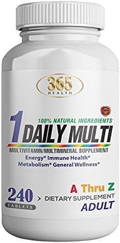 Multivitamin, Multimineral Supplement W/Antioxidants, Zinc, Vitamin D3 & B Vitamins, Gluten Free, Non-Gmo Ingredients - (240 Count) 365 Health