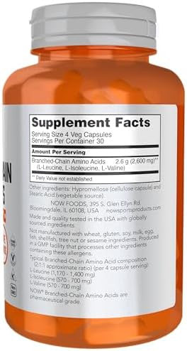 Now Foods Sports Nutrition Branched Chain Amino Acid Powder With Leucine Isoleucine And Valine 12Ounce