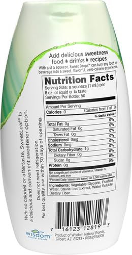 Sweetleaf Sweet Drops Liquid Stevia Sweetener SteviaClear 1.7 Ounce (SD-CLR)