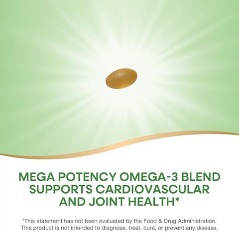 Nature'S Way Super Fisol Fish Oil Omega 3 Supplements Enteric Coated Supports Cardiovascular And Joint Health Mega Potency Omega-3S 180 Softgels (Packaging May Vary)
