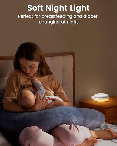 Glocusent 3-In-1 Portable Baby Sound Machine White Noise Machine For Sleeping Night Light & Phone Connected Speaker 34 Sounds Timing Function 1000Mah Large Battery Designed For Travel