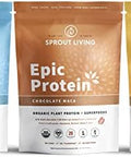 Sprout Living Epic Protein Bundle Original Chocolate Maca & Vanilla Lucuma (G Organic Plantbased Protein Powder Vegan Superfoods) 1Lb 12 Servings