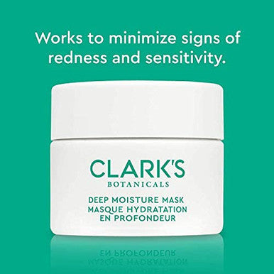 Clark's Botanicals Deep Moisture Mask: Mask + Moisturizer to Deeply Hydrate and Revitalize Skin with Algae, Vitamin E, Green Tea & Jasmine Extract (1 Count (Pack of 1))